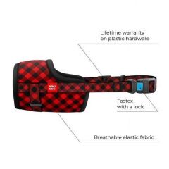 Waudog Collar Red Tartan Model Köpek Ağızlığı 14-20 Cm No:1
