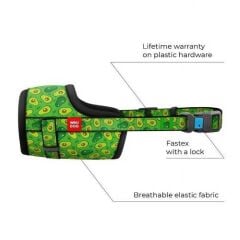 Waudog Collar Köpek Ağızlığı Avocado desenli boyut 25-34 cm