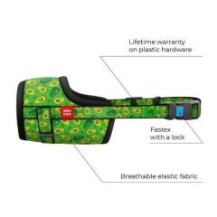 Waudog Collar Köpek Ağızlığı Avocado desenli boyut 35-43 cm