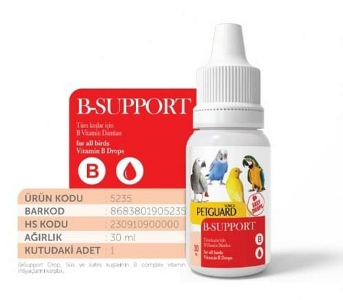 PETGUARD KUŞ VİT B- SUPPORT 30 ML