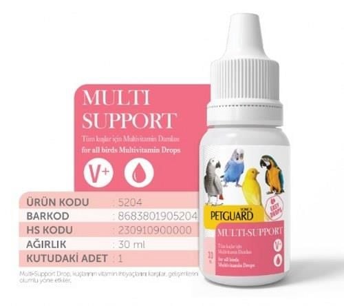 PETGUARD KUŞ VİT MULTİ- SUPPORT 30ML