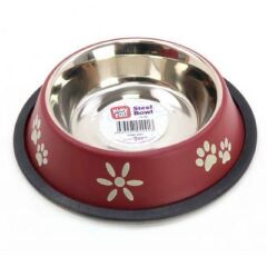 Playfull Pati ve Çiçek Desenli Çelik Mama ve Su Kabı 16 Oz