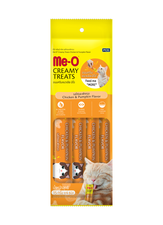 Me-O Creamy Tavuklu ve Balkabaklı Yetişkin Kedi Ödülü 4 x 15 G
