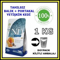 N&D tahılsız ocean balıklı yetişkin kedi maması 1 kg açık mama