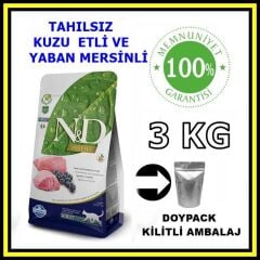 N&D tahılsız kuzu etli yetişkin kedi maması 3 kg açık mama