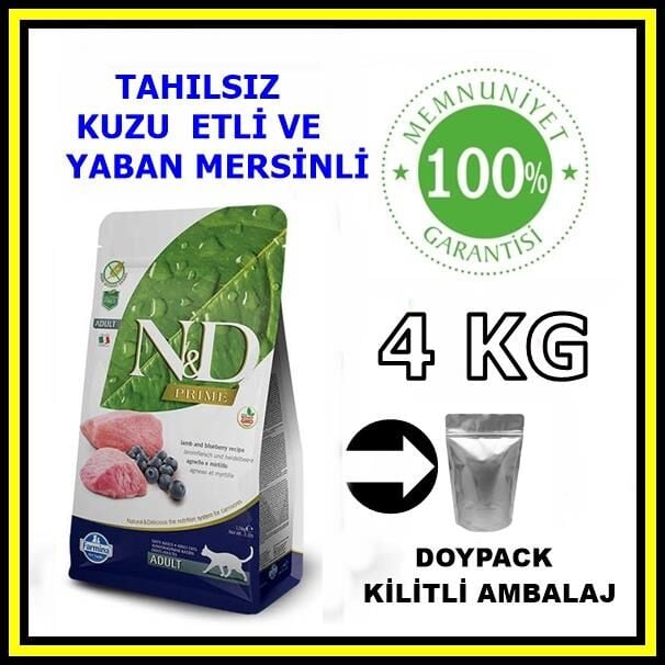 N&D tahılsız kuzu etli yetişkin kedi maması 4 kg açık mama