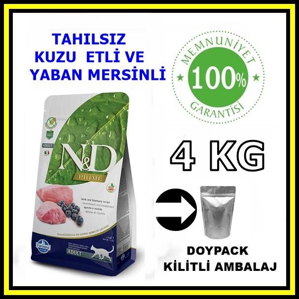 N&D tahılsız kuzu etli yetişkin kedi maması 4 kg açık mama
