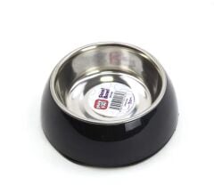 Playfull Siyah Plastik Çerçeve İçinde Çelik Mama ve Su Kabı Kauçuk Tabanlı