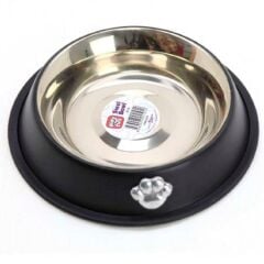 Playfull Pati Desenli Siyah Çelik Mama ve Su Kabı 32 Oz