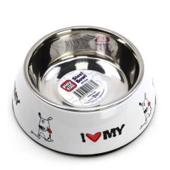 Playfull Diva Köpekler için Desenli Çelik Mama ve Su Kabı 15cm 400ml