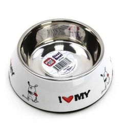 Playfull Diva Köpekler için Desenli Çelik Mama ve Su Kabı 15cm 400ml