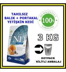 N&D tahılsız ocean balıklı yetişkin kedi maması 3 kg açık mama