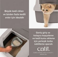 Catit Kapalı Jumbo Kedi Tuvalet Kabini Koyu Gri 57x46x43cm
