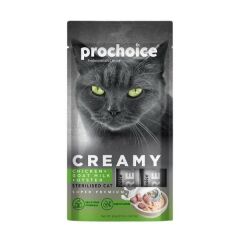 Prochoice Creamy Kısırlaştırılmış Kediler İçin Tavuklu Keçi Sütlü Sıvı Kedi Ödül 4x15 gr