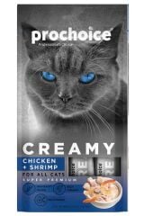 Prochoice Creamy Kediler İçin Tavuklu Karidesli Sıvı Kedi Ödül 4x15 gr