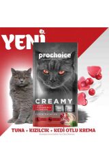 Prochoice Creamy Kısırlaştırılmış Kediler İçin Ton Balıklı Kızılcıklı Kedi Çimi İçerikli Sıvı Kedi Ödül 4x15 gr