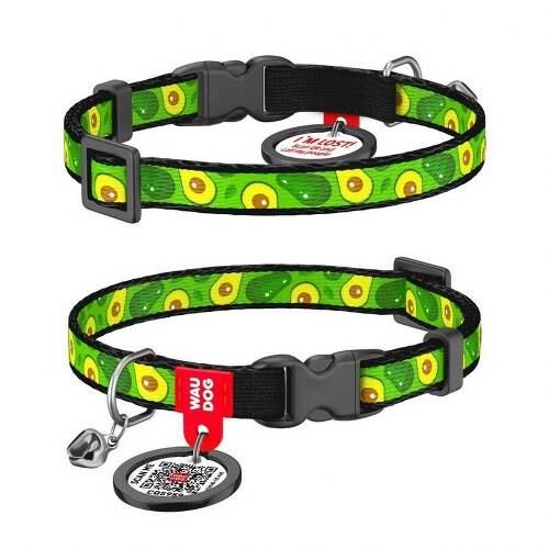 Waudog Collar QR Pasaportlu Kedi ve Ufak Irk Köpek Boyun Tasması 20-30 CM, 10 MM, L, Avocado