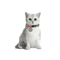 Waudog Collar QR Pasaportlu Kedi ve Ufak Irk Köpek Boyun Tasması 20-30 CM, 10 MM, L, Avocado