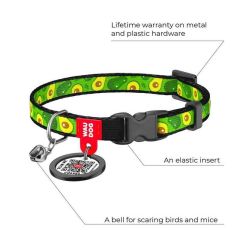Waudog Collar QR Pasaportlu Kedi ve Ufak Irk Köpek Boyun Tasması 20-30 CM, 10 MM, L, Avocado