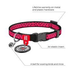 Waudog Collar QR Pasaportlu Kedi ve Ufak Irk Köpek Boyun Tasması 20-30 CM, 10 MM, Watermelon