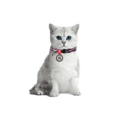 Waudog Collar QR Pasaportlu Kedi ve Ufak Irk Köpek Boyun Tasması 20-30 CM, 10 MM, L, Pink Camo