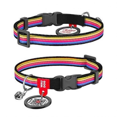 Waudog Collar QR Pasaportlu Kedi ve Ufak Irk Köpek Boyun Tasması 20-30 CM, 10 MM, Line 1