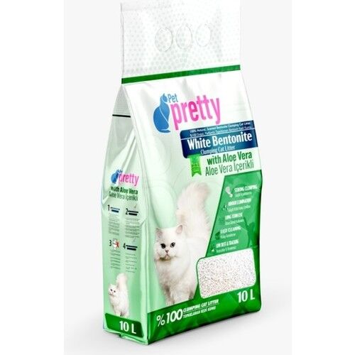 Pet Pretty Aloe Vera Kokuluince Taneli Topaklaşan Kedi Kumu 10 Lt