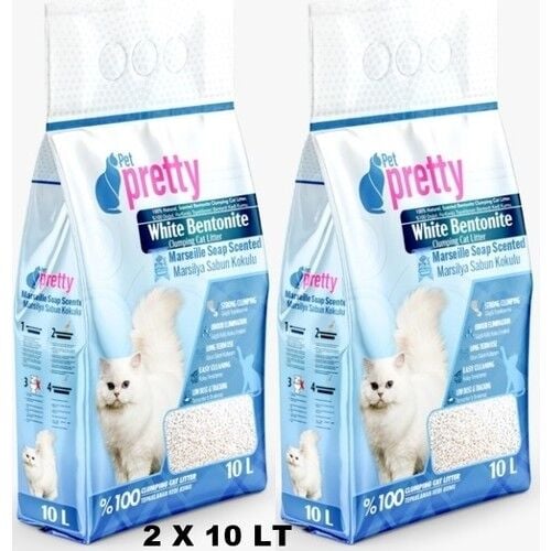 Pet Pretty Sabun Kokulu Ince Taneli Topaklaşan Kedi Kumu 10LTX 2 Adet