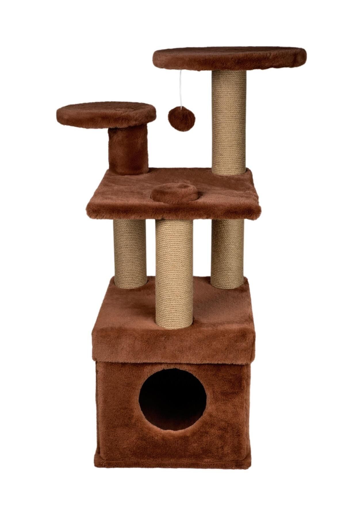 Dubex 52x67x100 cm Kedi Oyun Evi ve Tırmalama Platformu Tarçın