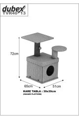 Dubex 65x51x72 cm Kedi Oyun Evi ve Tırmalama Platformu Tarçın
