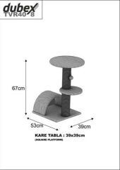 Dubex 53x39x67 cm Kedi Oyun ve Tırmalama Platformu Beyaz