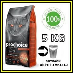 Pro choice Pro33 sterilised somonlu karidesli kısır kedi 5 kg açık mama