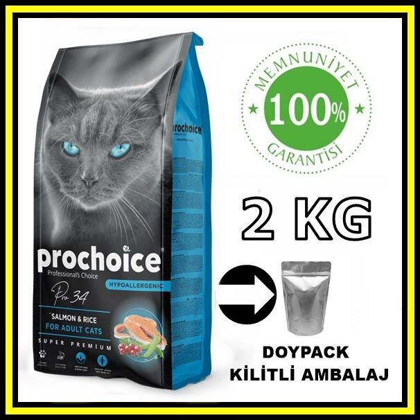 Pro choice Pro34 somonlu yetişkin kedi 2 kg açık mama