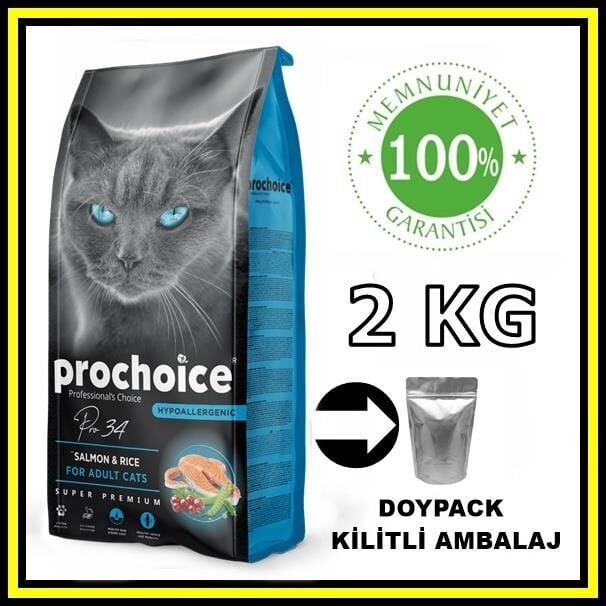 Pro choice Pro34 somonlu yetişkin kedi 2 kg açık mama