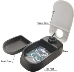 Pawise Zaman Ayarlı Mama Kabı Tekli 13x7x24 cm