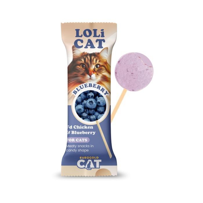EuroGold Cat LoliCat Kediler İçin Tavuklu Yaban Mersinli Lolipop