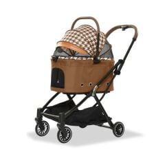 EuroDog Katlanabilir Köpek Arabası Kahverengi 67x49x100 cm