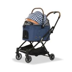 EuroDog Katlanabilir Köpek Arabası Mavi 67x49x100 Cm