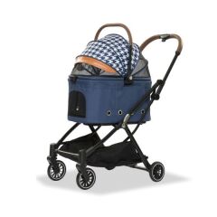 EuroDog Katlanabilir Köpek Arabası Mavi 67x49x100 Cm