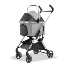 EuroDog Katlanabilir Köpek Arabası Gri 60x44x100 cm