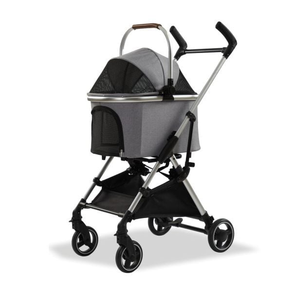 EuroDog Katlanabilir Köpek Arabası Koyu Gri 60x44x100 cm