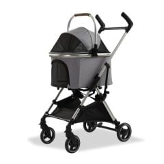 EuroDog Katlanabilir Köpek Arabası Koyu Gri 60x44x100 cm