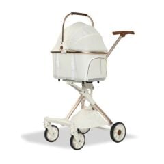 EuroDog Katlanabilir Köpek Arabası Beyaz 80,5x48,5x112 cm