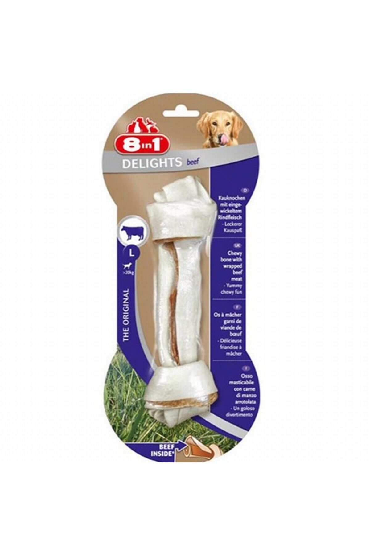 8IN1 Delights Bone Köpek Ödül Kemiği Sığır Etli L - 85GR