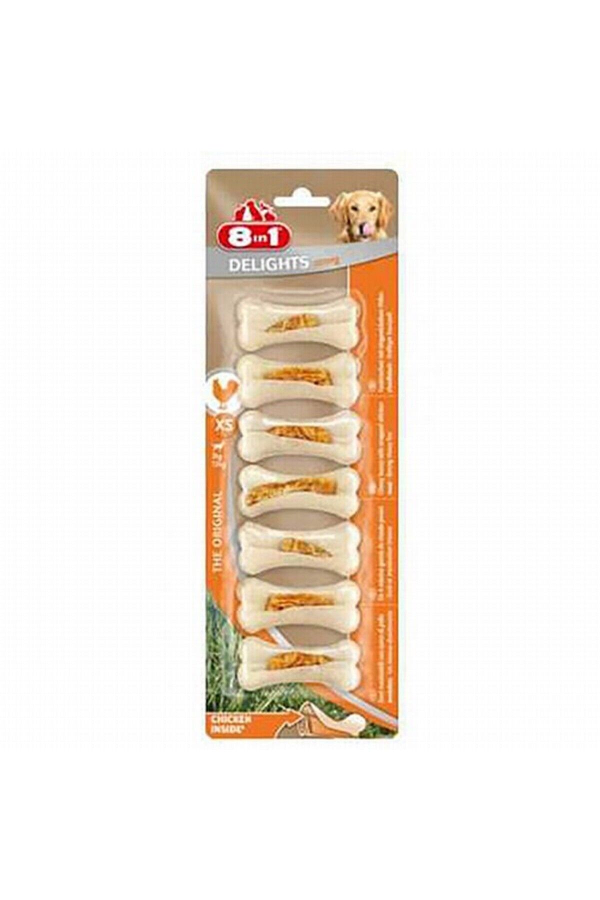 8IN1 Delights Strong Köpek Ödül Kemiği Tavuklu XS - 140GR