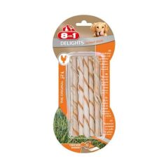 8IN1 Delights Burgu Çubuk Köpek Ödül Kemiği Tavuklu - 55GR