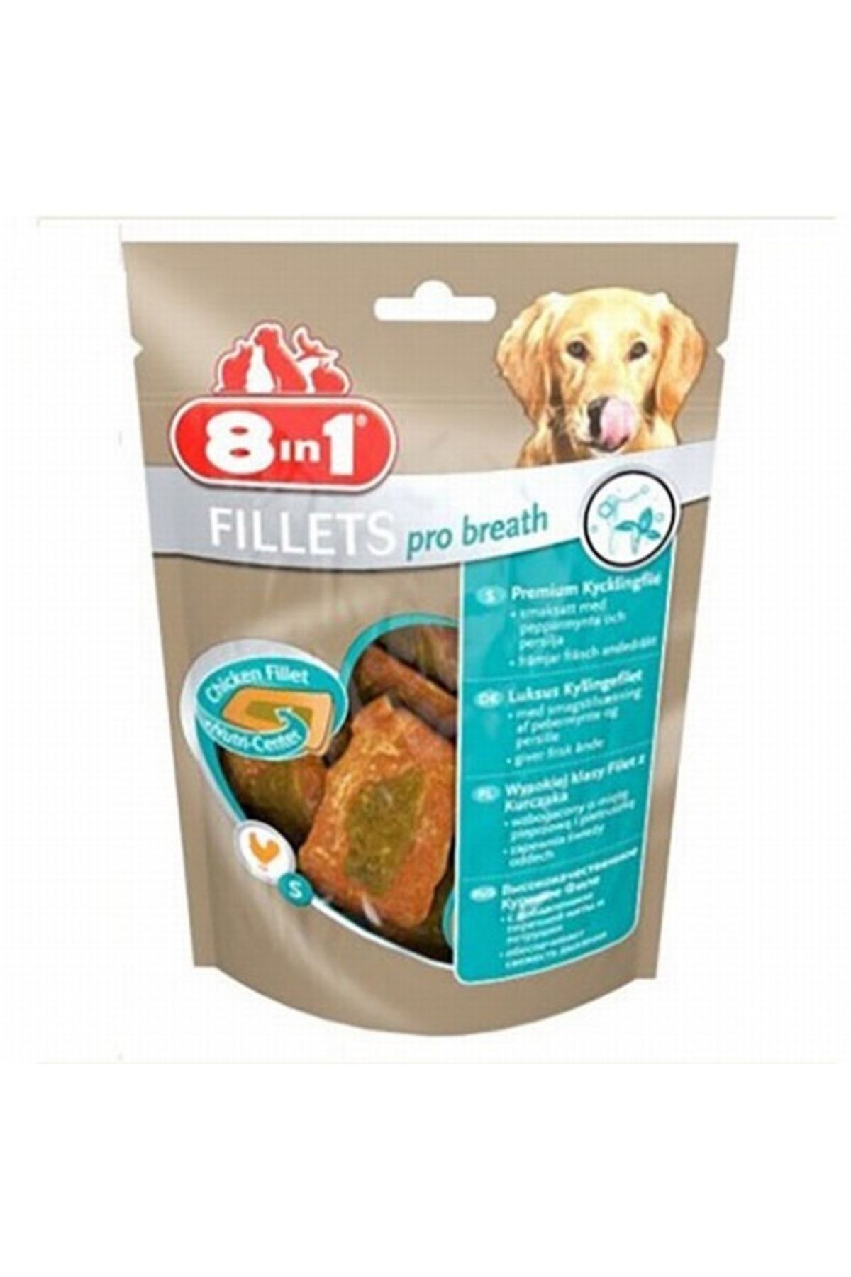 8IN1 Fillets Pro Dental Diş Sağlığı için Fileto Köpek Ödül Maması - Tavuklu - 80GR