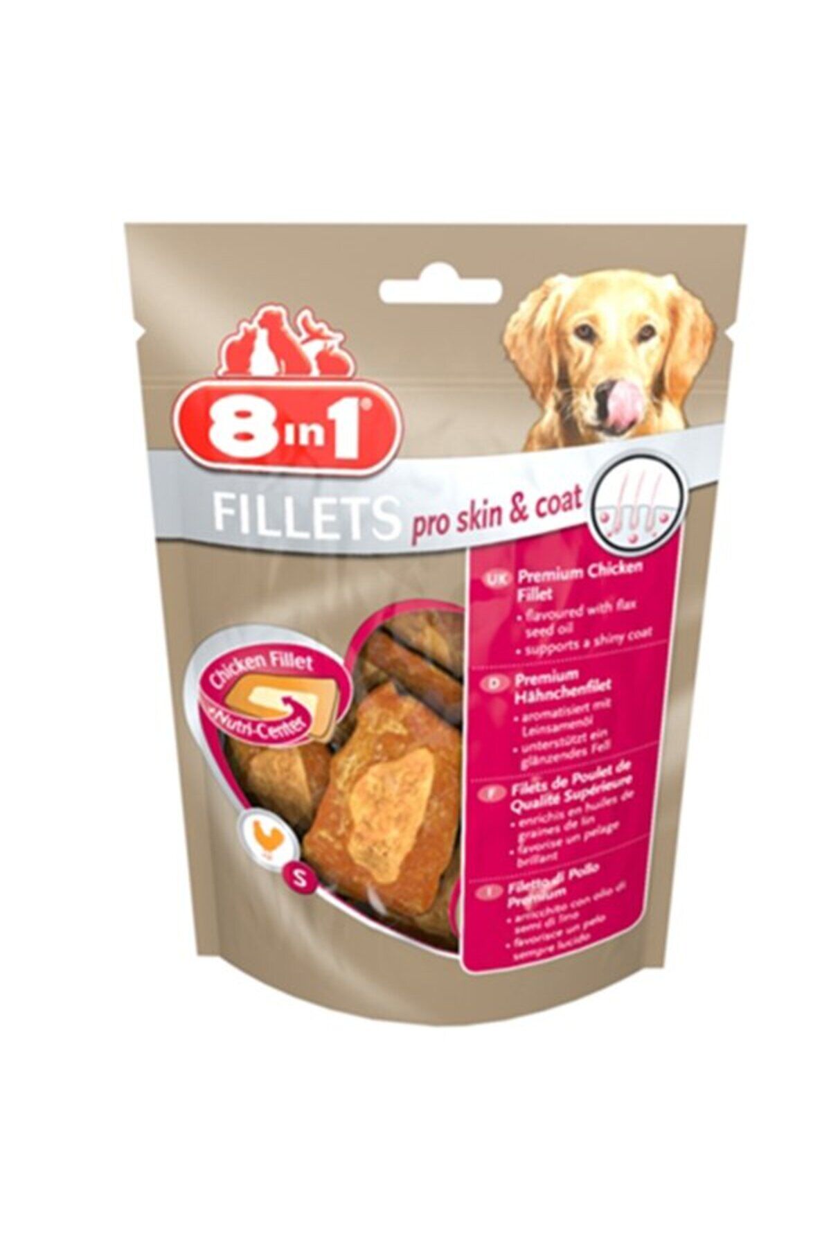 8IN1 Fillets Pro Skin Deri Ve Tüy Sağlığı İçin Köpek Ödül Maması Small 80gr