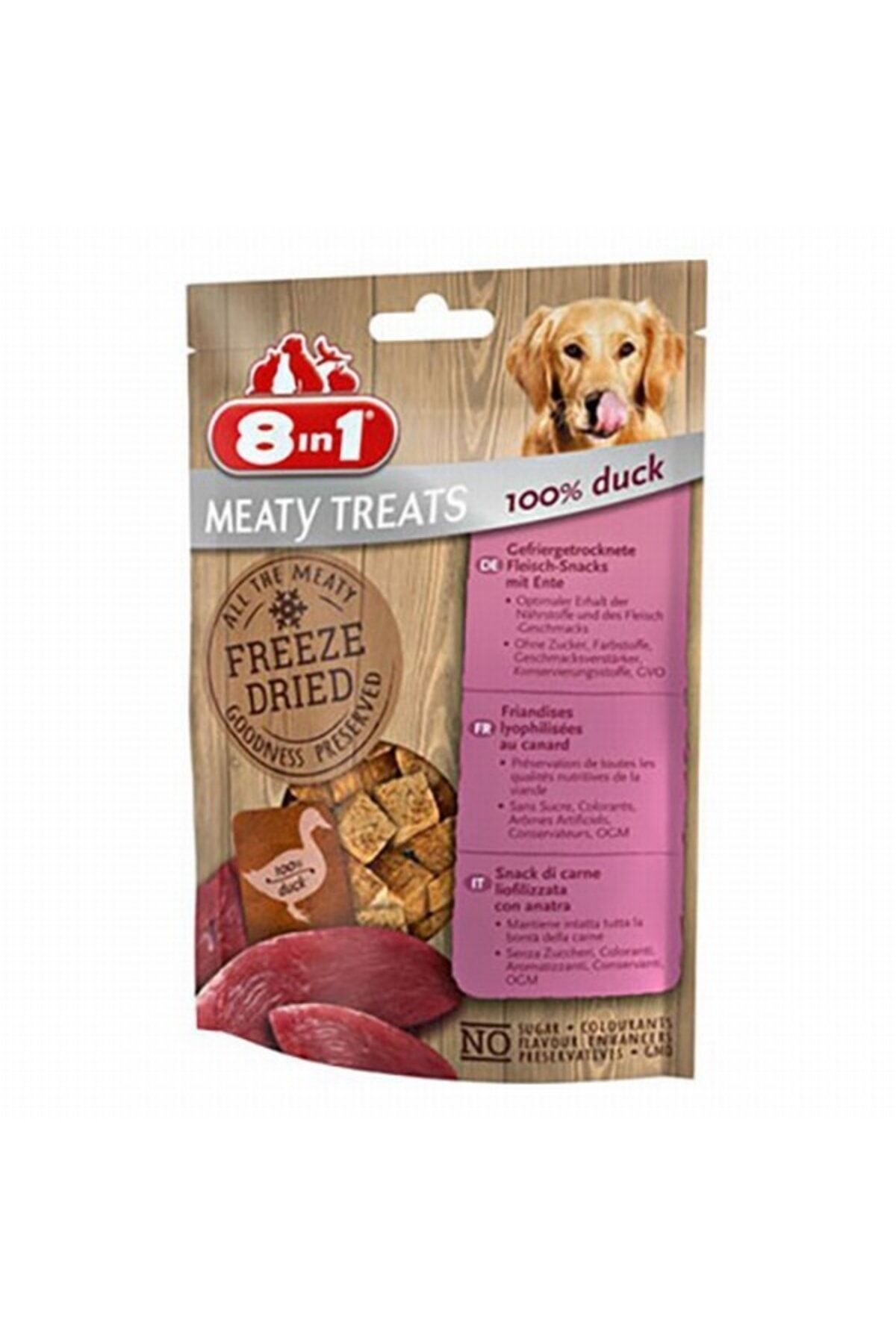 8IN1 Meaty Treats Freeze Dried Köpek Ödül Maması - Ördekli - 50GR