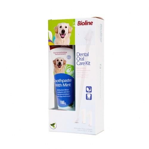 Bioline Nane Aromalı Köpek Ağız Bakım Seti 100 Gr